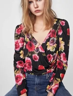 Zara Rose Floral Print Bodysuit Size M • $20.57