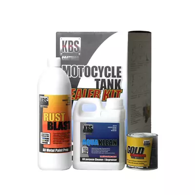 Motorcycle Fuel Tank Sealer Kit LARGE KBS Coating Rust Corrosion Prevent 45L • $107.95