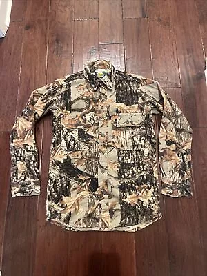 CABELLAS LONG SLEEVE BUTTON DOWN CAMO SHIRT MADE IN USA SIZE Small • $29.99