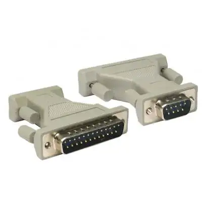 9 Pin To 25 Pin Serial Adapter Male To Male RS232 Parallel Converter D9 D25 • £3.29