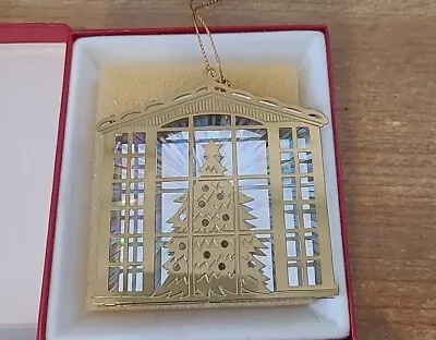 MARSHALL FIELD'S 24KT GOLD FINISH Tree In Window 3-D CHRISTMAS ORNAMENT W/box • $24.99