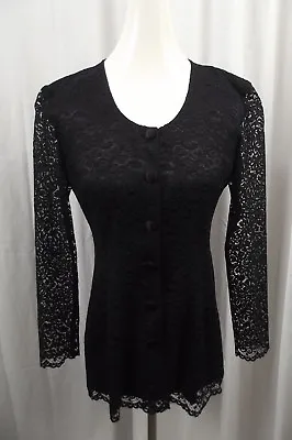 VTG Henri Bendel Cynthia Rowley Vintage Dress Blazer Sz 4 Shirt Lace Top Black • £25.60