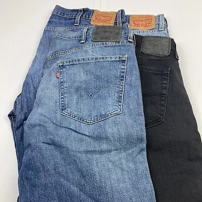 Lot Of 4 Levi's 559 Relaxed Straight Blue/Gray Jeans Men's Size 38x30 • $47.70