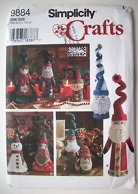 Mr Mrs Santa Elf Snowman Christmas Decor Craft Pattern 9884 UNCUT • $8.99