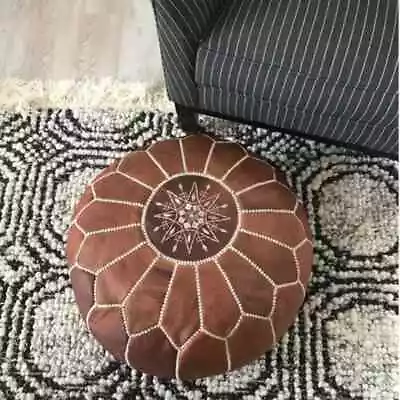 Moroccan Footstool Ottoman Unstuffed Genuine New Pouffe Boho 24'' Bohemian Retro • $123.50