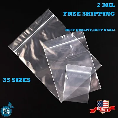 2 Mil Clear Zip Seal Plastic Bags Jewelry Zipper Top Lock Baggies Reclosable 2ML • $190.06