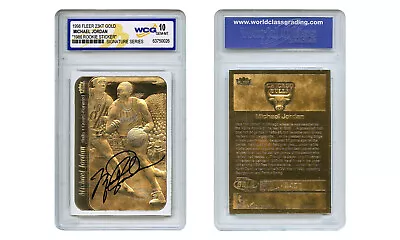 MICHAEL JORDAN '98 FLEER STICKER 1986 ROOKIE 23K Gold Signature Series - GEM 10 • $15.95