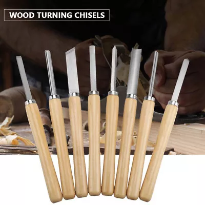 Quality 8X Wood Turning Lathe Chisels Hand Carving Woodworking Chisel Gouge Set • $34.98
