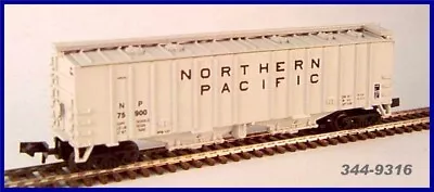 JnJ TRAINS N SCALE RTR #9316 NP 50' 2 BAY AIRSL GRAY END MARKINGS W/CASE • $10