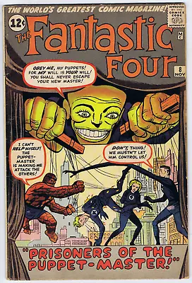 Fantastic Four #8 Marvel 1962 Prisoners Of The Puppet-Master ! • $400
