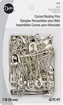  3013 (40-Count) Nickel Size 3 Curved Basting Safety Pins • $10.31