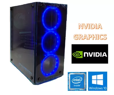 $499.99 • Buy Intel Quad Core I5 Gaming PC Nvidia GT710 8GB RAM 128GB SSD 500GB HDD W10P