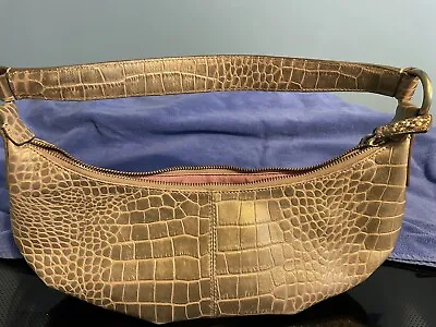 $26 • Buy Sigrid Olsen Gold Leather Purse Shoulder Bag Hobo Alligator