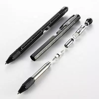 Multi Tool Pen Metal 9 In 1 Multitool Pen Touch Head LED Light Bottle Opener • $13.24