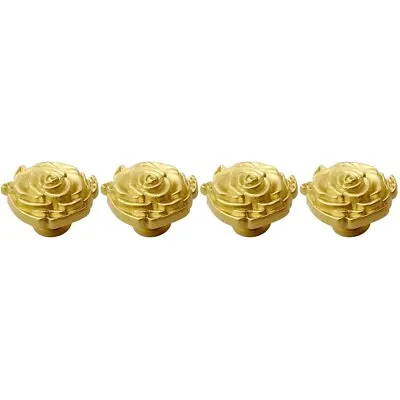 4 Count Kitchen Drawer Pull Flower Knobs Rose Handle Simple • £25.68