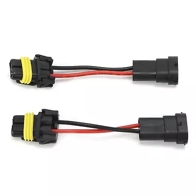 Pair H11 Male To 9005/9006 Female Adapter Headlight Fog Light Plug And Play 12V‑ • $8.61