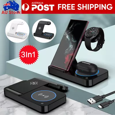 $9.99 • Buy Wireless Charger Dock Charging Station 3 In 1 For Apple IPhone Watch 14 13 12 11