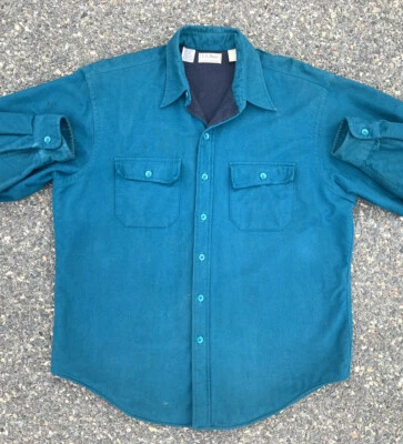 $41.59 • Buy Vintage LL Bean Chamois Cloth Insulated Button Up Shirt Jacket Mens Size L Large