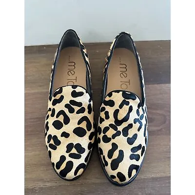 Me Too Cairo Slip On Leopard Print Genuine Cow Hair Leather Loafer Size 9 NWOT • $38