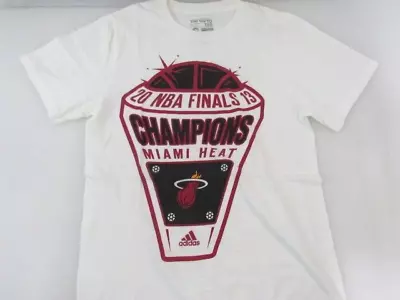 Adidas Go To Tee 2013 Miami Heat Basketball Championship Ring White S NEW • $16.99