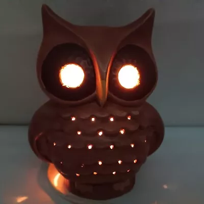Vintage Handmade Ceramic Owl Light Hobbyist Hand Painted Electric Bird Lamp • $29.99
