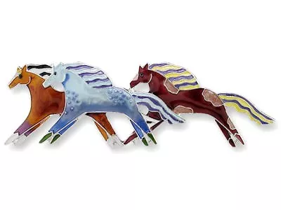 Zarah Zarlite Wild Mustangs Pin Enamel Sterling Silver Plated • $35.69