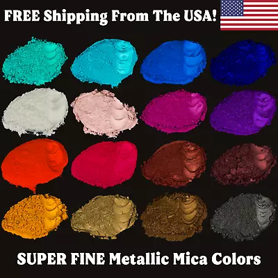 Metallic Mica Pigment Powder Super Fine Colors Highest Quality 3oz • $22