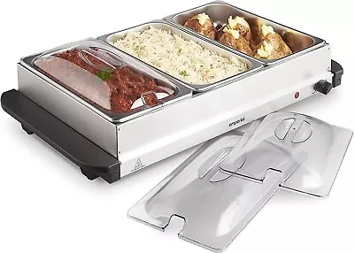 £34.99 • Buy Emperial Food Warmer Buffet Server Hot Plate 2.5L 3 Tray Adjustable Temperature 