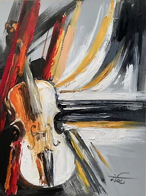 Abstract  Oil Painting Impressionist Dorothy Laz Violin Cello Music • $120