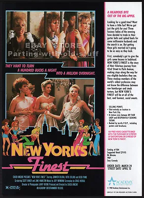 NEW YORK'S FINEST__Orig. 1988 Trade Print AD Promo__CHUCK VINCENT__VERONICA HART • $9.99