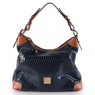 Dooney & Bourke Navy Blue Snakeskin Leather Erica Satchel Purse NEW 0221PG • $130