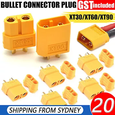 6/10Pairs XT30 XT60 XT90 Male Female Bullet Connector Plug For Lipo Battery AU • $5.79