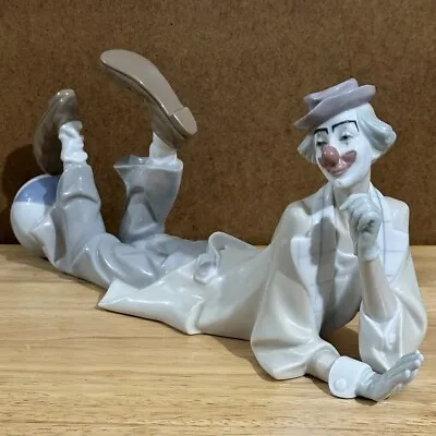 Vintage Large Lladro Clown Lying Down With Foot Beach Ball 04618 Boxed Retired • £120