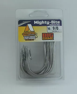 Addya A703SSBG9/0-10 Mighty Bite Big Game Hook Sz 9/0 10CT • $49.39