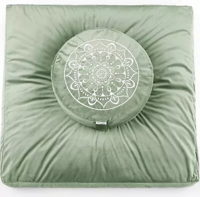 Hihealer Large Meditation Cushion And Zabuton Mat Set Serenity Green  • $116.15