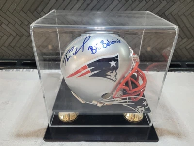 $255 • Buy RARE Tom Brady & Bill Belichick Riddell Mini Football Helmet Signed W/COA & Case