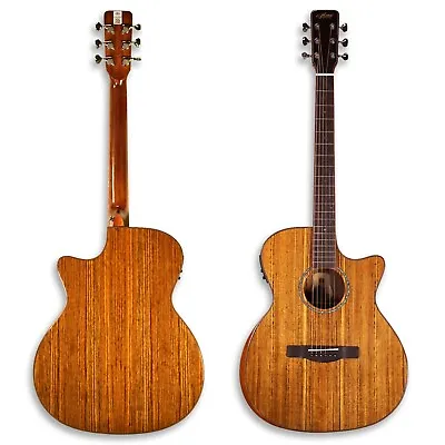 41  Electric Acoustic Guitar Top Solid Walnut  Back&Side Walnut Mahogany Ncek • $209.99