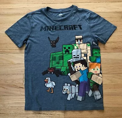 Old Navy T-Shirt Boys Grey L 10-12 Minecraft • $5.99