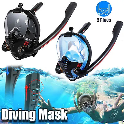 Full Face Snorkel Mask Swimming Breath Dry Diving Goggle Scuba Glass Anti-Fog AU • $23.99