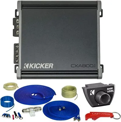 Kicker 46CXA8001 CX Series Mono Class D Car Audio Amplifier W/ Remote & Amp Kit • $269.99