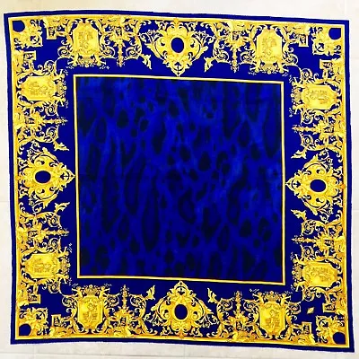 GIANNI VERSACE Velvet Fabric Panel Golden Baroque & Animal Size 52  X 53  1995 • $1999.99