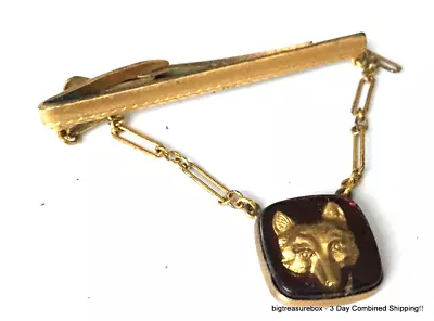 Vtg Tie Tack Clip Clasp Fox Head Horse Gold Tone Chain Lot V • $1.99