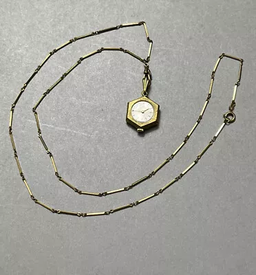 Vintage BUCHERER Pendant Watch 17 Jewel Swiss (needs Service) 30” Chain (P10) • $48