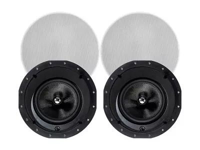 Monoprice 2-Way Carbon Fiber In-Ceiling Speakers - 8in (Pair) W/ Angled Drivers • $149.99