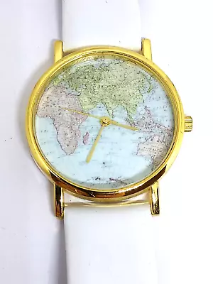 Vintage Leather Watchband Unisex World Map Wrist Watch • $19.99