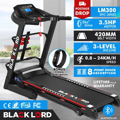 $659.95 • Buy BLACK LORD Treadmill Electric Home Gym Exercise Run Machine Incline Fitness