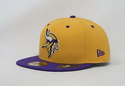 New Era 59Fifty Men's Cap NFL Minnesota Vikings Gold Purple 2Tone Fitted Hat • $44