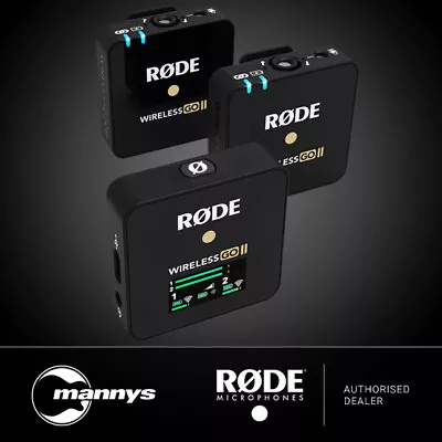 Rode Wireless GO II Dual Compact Wireless Mic System (Black) • $369