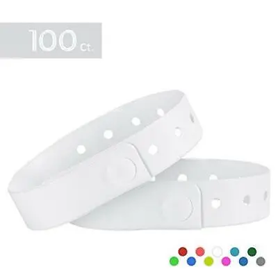 Ouchan White Plastic Wristbands - 100 Pack Vinyl Wristbands For Events Club • $17.59