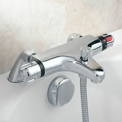 £37.95 • Buy Chrome Thermostatic Bath Shower Mixer Tap Valve Deck Mounted Bathroom Filler